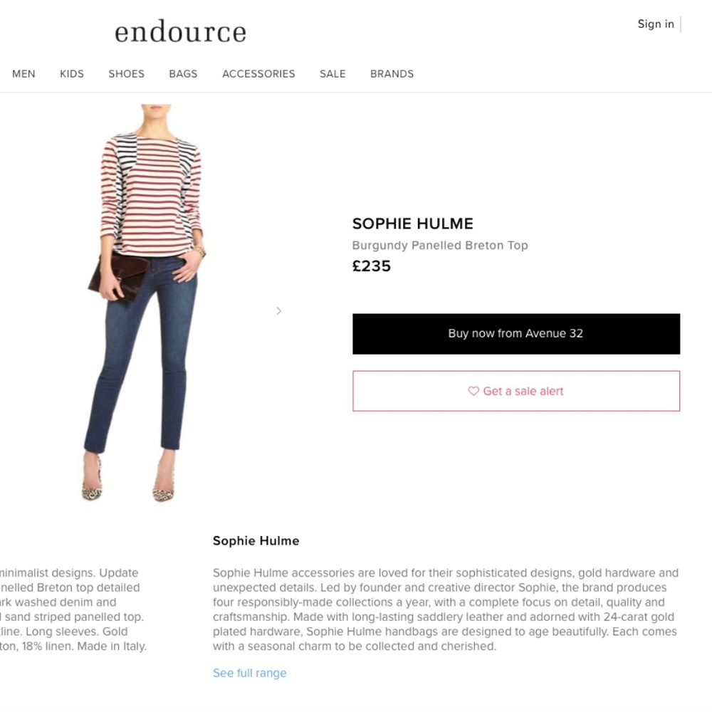 Sophie Hulme Burgundy Stripe Nautical Breton Top - Picture 4 of 10